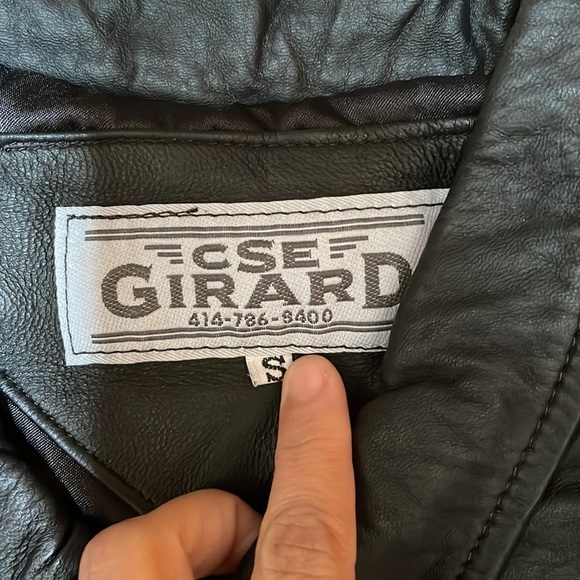 Vintage CSE Girard Leather Bomber Jacket Black Size Small - Picture 5 of 6